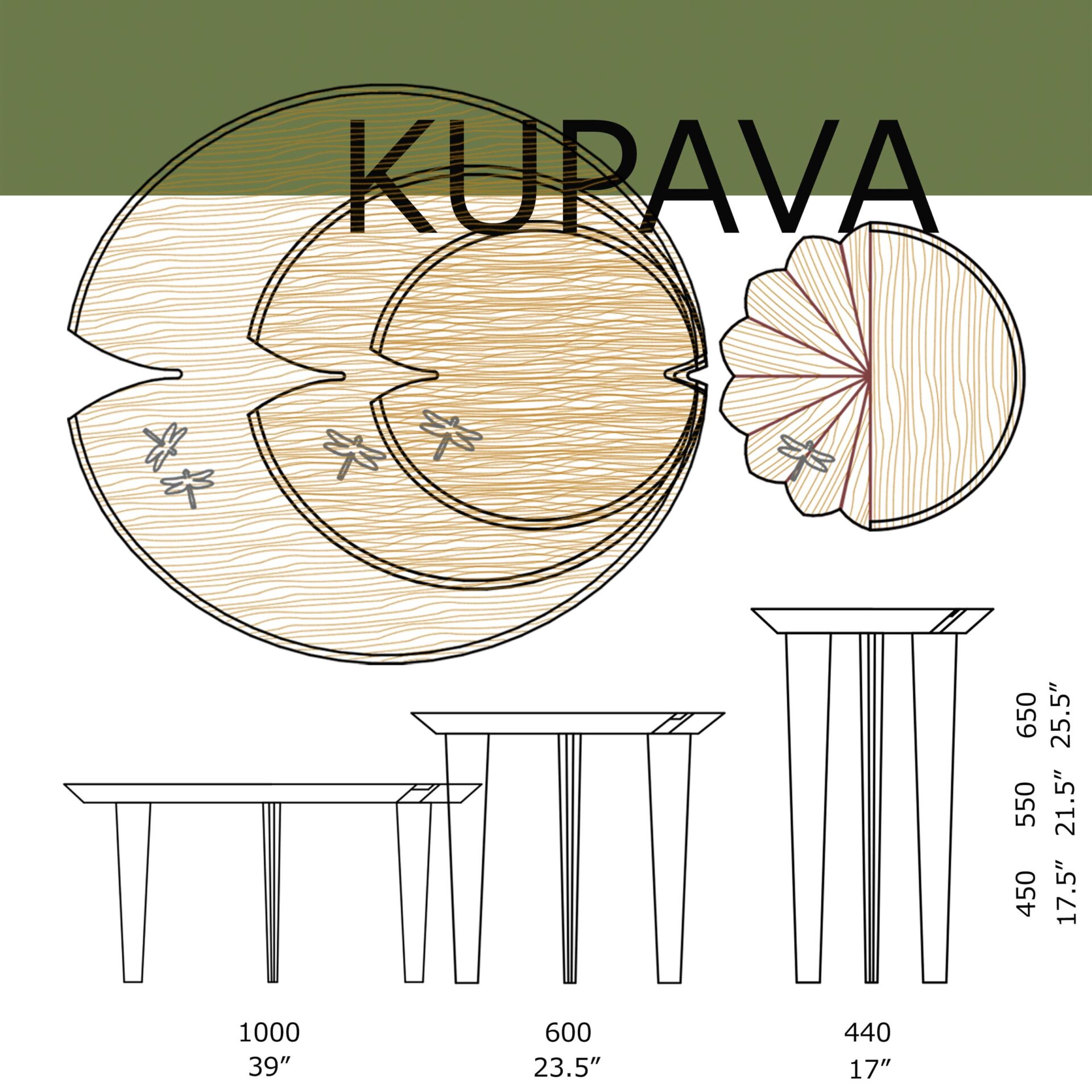 Дизайнерський журнальний кавовий столик KUPAVA - Зображення 9